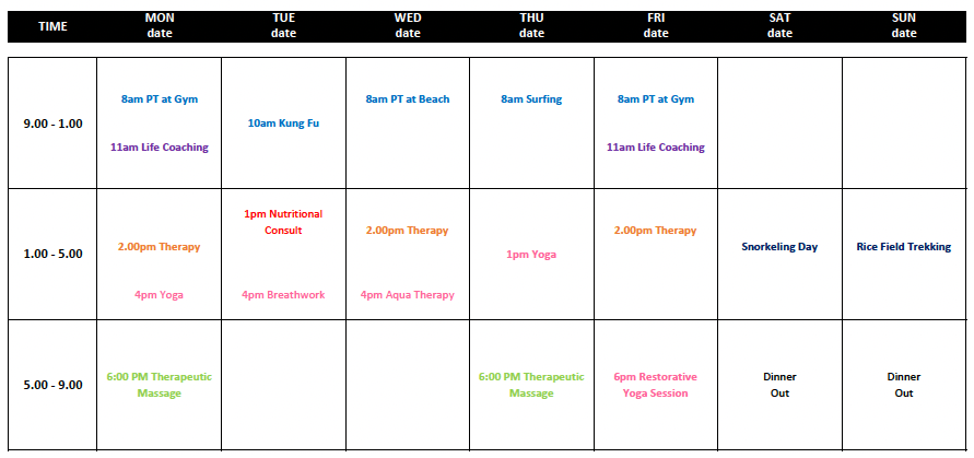 retreat schedule